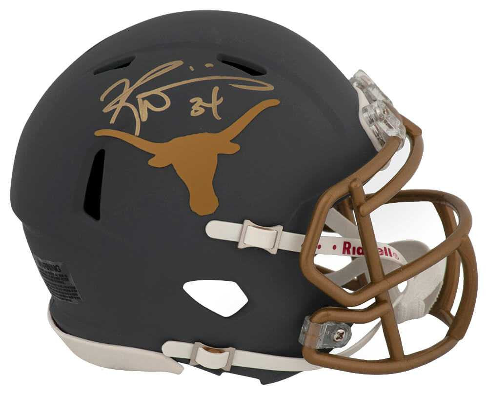 Ricky Williams Signed Texas Longhorns SLATE Riddell Speed Mini Helmet