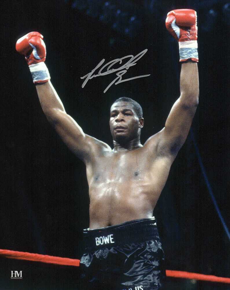 Riddick Bowe Signed Boxing Arms Raised 8x10 Photo