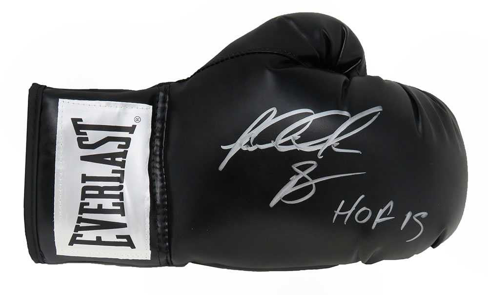 Riddick Bowe Signed Everlast Black Boxing Glove w/HOF 2015 - Schwartz Authentic