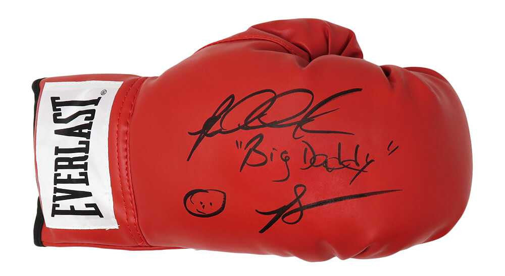 Riddick Bowe Signed Everlast Red Boxing Glove w/Big Daddy - Schwartz Authenticated