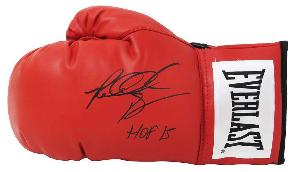 Riddick Bowe Signed Everlast Red Boxing Glove w/HOF'15 - Schwartz Authentic