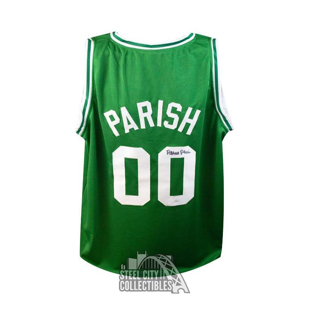 Robert Parish Autographed Boston Custom Green Basketball Jersey - JSA COA