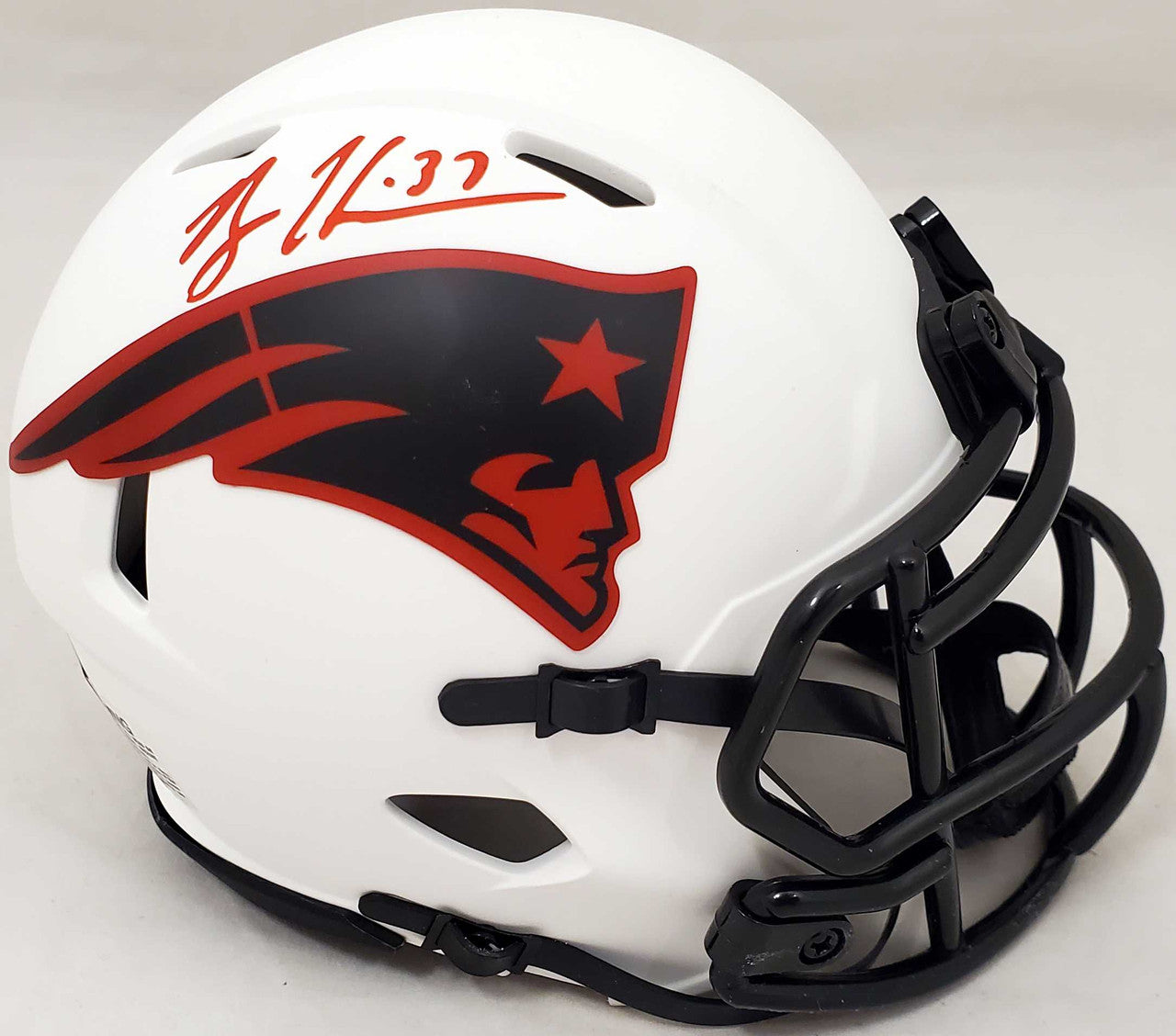 Rodney Harrison Autographed New England Patriots Lunar Eclipse White Speed Mini Helmet Beckett BAS