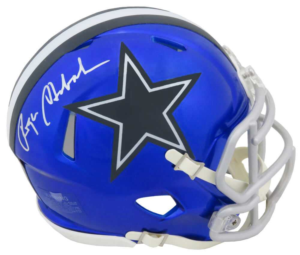 Roger Staubach Signed Dallas Cowboys FLASH Riddell Speed Mini Helmet - Schwartz Authentic