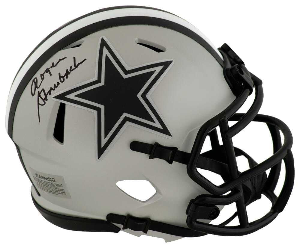 Roger Staubach Signed Dallas Cowboys RAVE Riddell Speed Mini Helmet