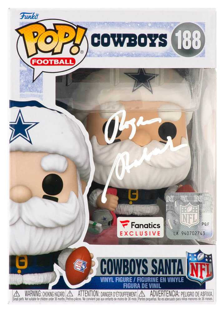 Roger Staubach Signed Dallas Cowboys  SANTA Funko Pop Doll #188