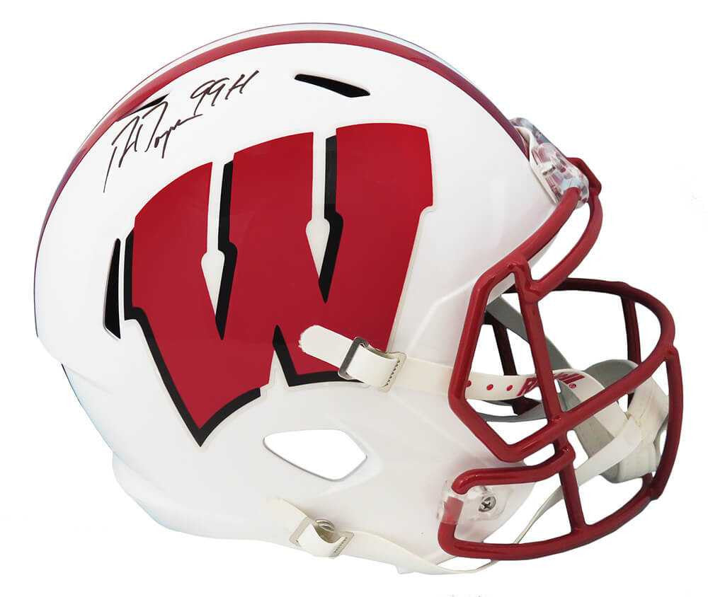Ron Dayne Signed Wisconsin Badgers Riddell Full Size Speed Replica Helmet w/99H – Schwartz Authenticated
