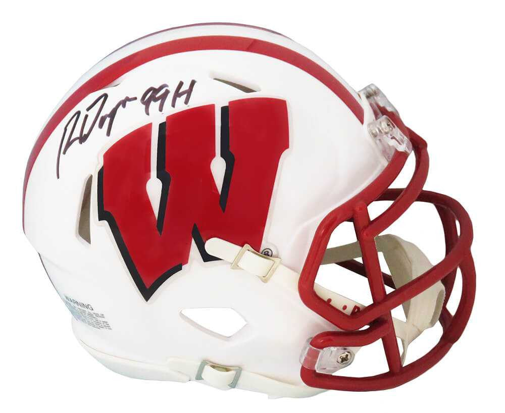 Ron Dayne Signed Wisconsin Badgers Riddell Speed Mini Helmet w/99H – Schwartz Authenticated