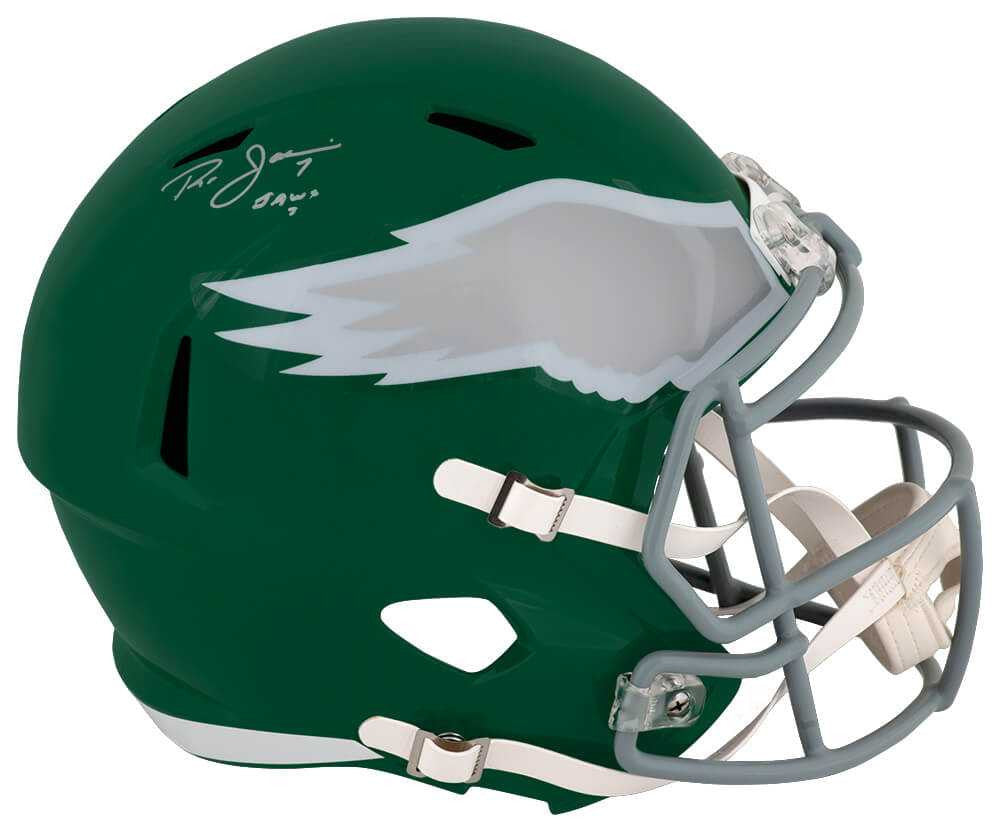 Ron Jaworski Autographed Philadelphia Eagles Throwback Riddell Full Size Speed Replica Helmet w/Jaws