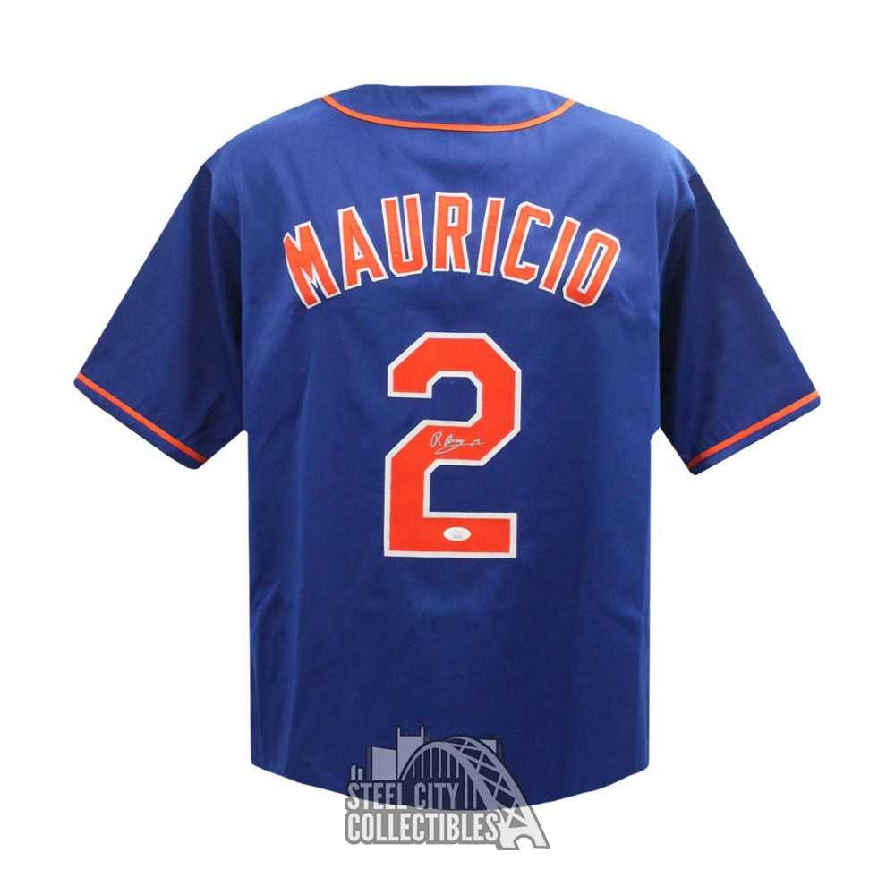 Ronny Mauricio Autographed New York Custom Blue Baseball Jersey - JSA