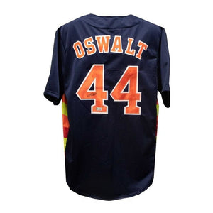 Houston Astros Roy Oswalt Autographed Custom Navy Jersey - Beckett COA