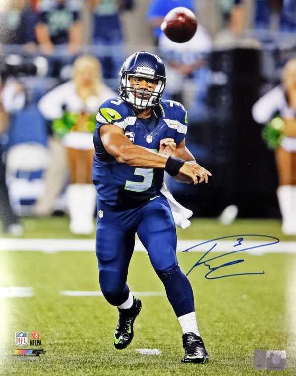 Russell Wilson Autographed 16x20 Photo Seattle Seahawks RW Holo Stock #95139