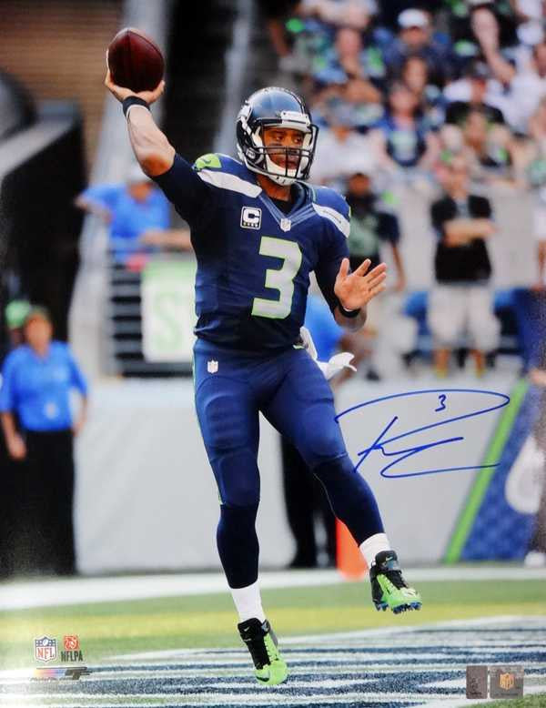 Russell Wilson Autographed 16x20 Photo Seattle Seahawks RW Holo Stock #95141