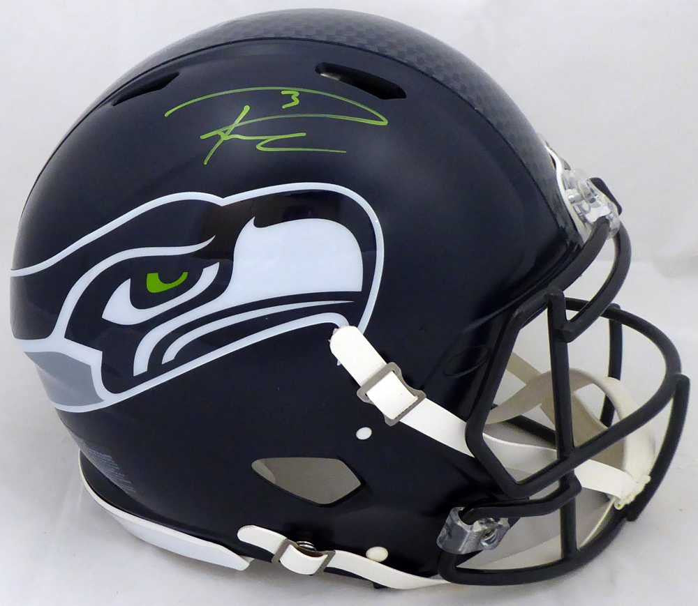 Russell Wilson Autographed Seattle Seahawks Full Size Speed Authentic Helmet In Green RW Holo