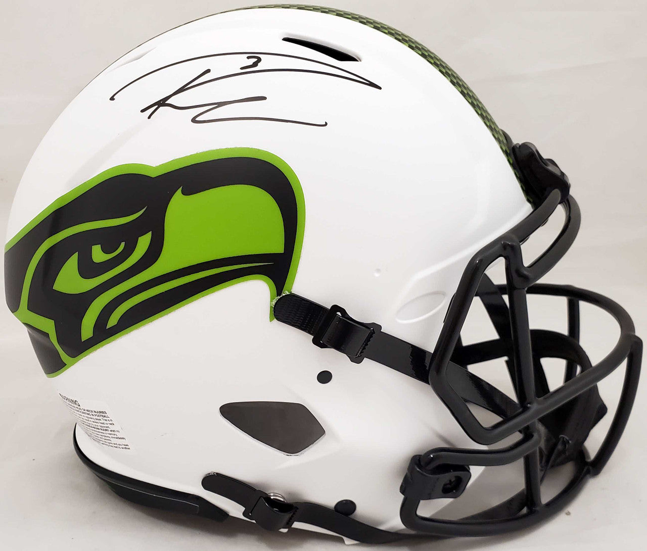 Russell Wilson Autographed Seattle Seahawks White Lunar Eclipse Full Size Authentic Speed Helmet RW Holo & Beckett BAS