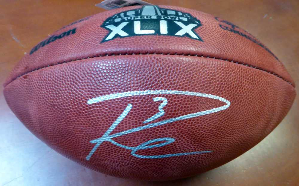 Russell Wilson Autographed Super Bowl XLIX Leather Football Seattle Seahawks RW Holo