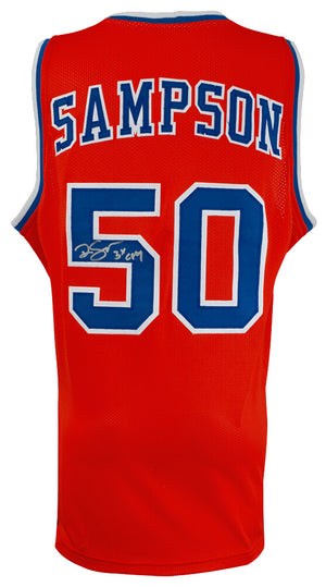 Ralph Sampson Signed Orange Throwback Custom College Basketball Jersey w/3x CPOY