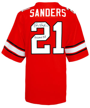 Barry Sanders Autographed Oklahoma State Cowboys Throwback Orange The Retro Brand Jersey Size XL with 'Heisman '88' Inscription - Schwartz Authenticated