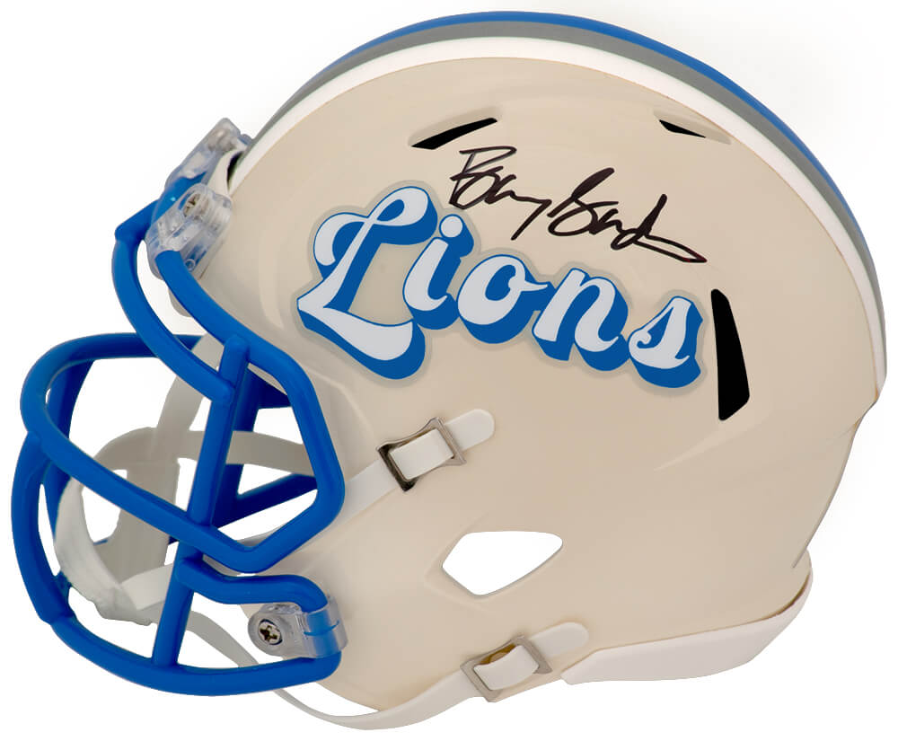 Barry Sanders Signed Detroit Lions RETRO Riddell Speed Mini Helmet - Schwartz Authenticated