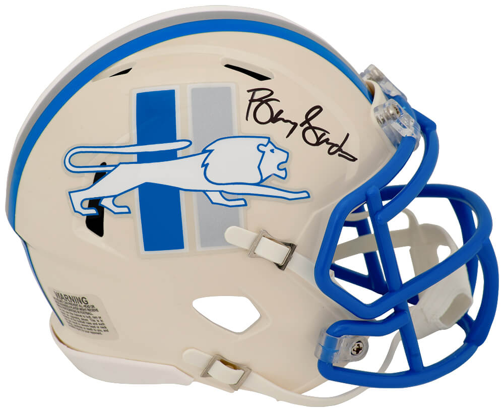 Barry Sanders Signed Detroit Lions RETRO Riddell Speed Mini Helmet - Schwartz Authenticated