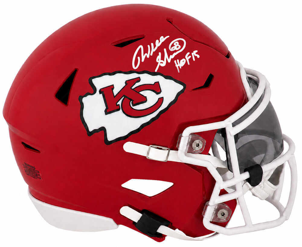 Will Shields Signed Kansas City Chiefs Riddell Mid-Size (MIDI) SpeedFlex Helmet w/HOF'15 - Schwartz Authenticated