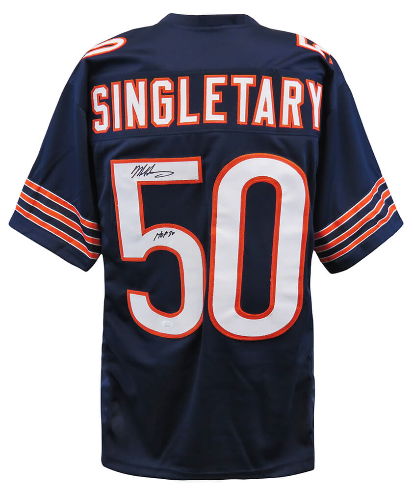 Mike Singletary HOF 98 Autographed Chicago Bears Custom Jersey Beckett BAS