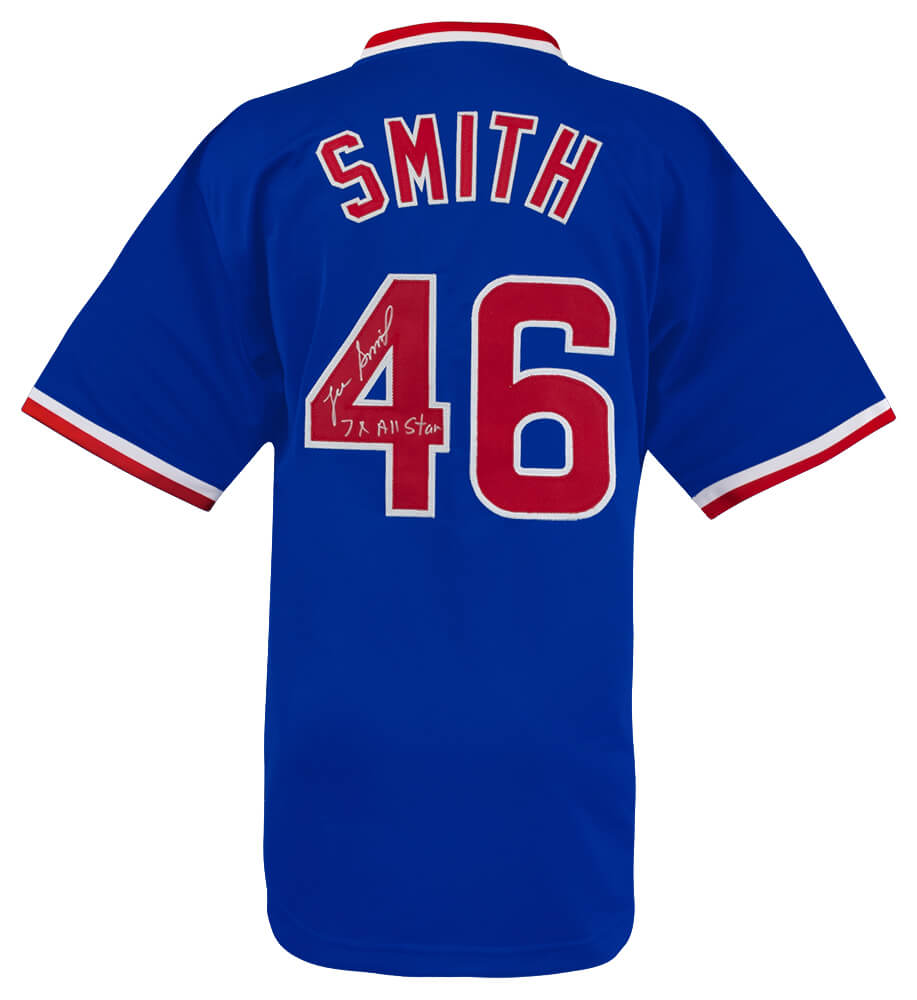 Chicago Cubs Lee Smith Signed Blue Custom Baseball Jersey w/7x All Star