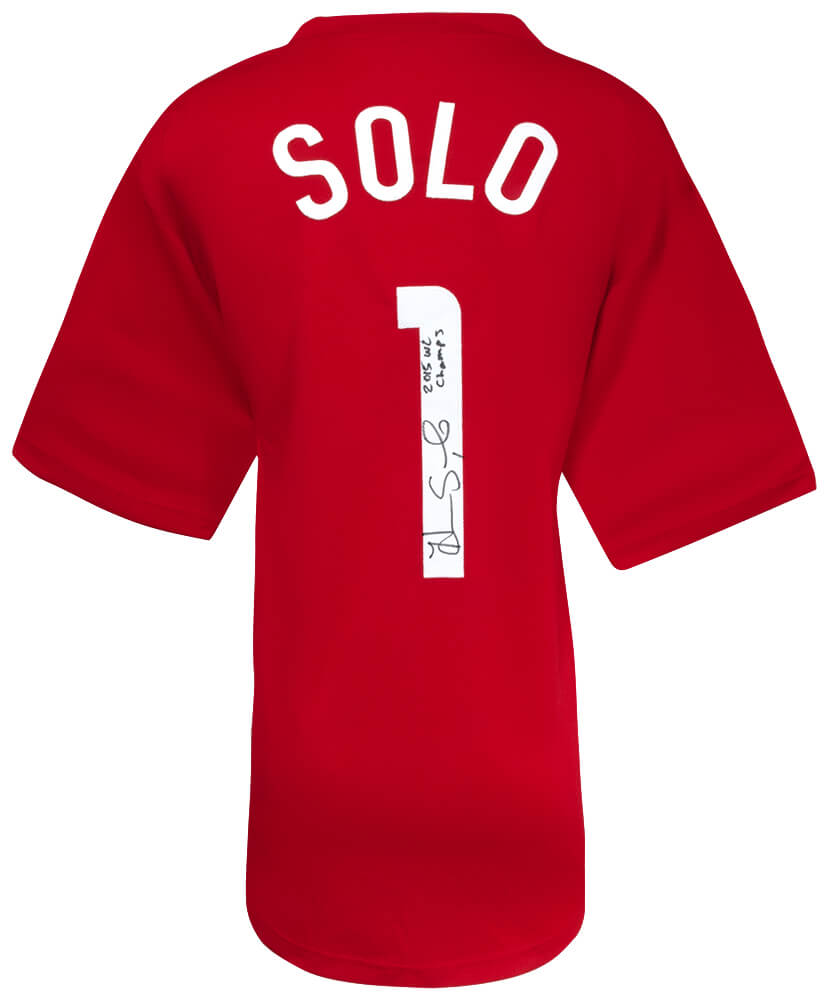 Hope Solo Signed Red Custom Soccer Jersey w/2015 WC Champs