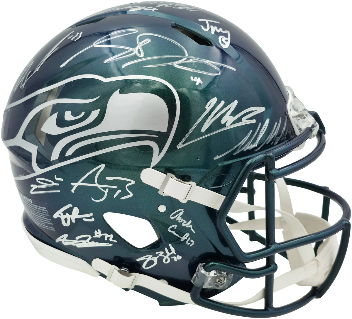 Seattle Seahawks Super Bowl LX Champions 28-Signature Autographed Rivalries Full Size Speed Authentic Helmet - Beckett & Fanatics Authenticated
