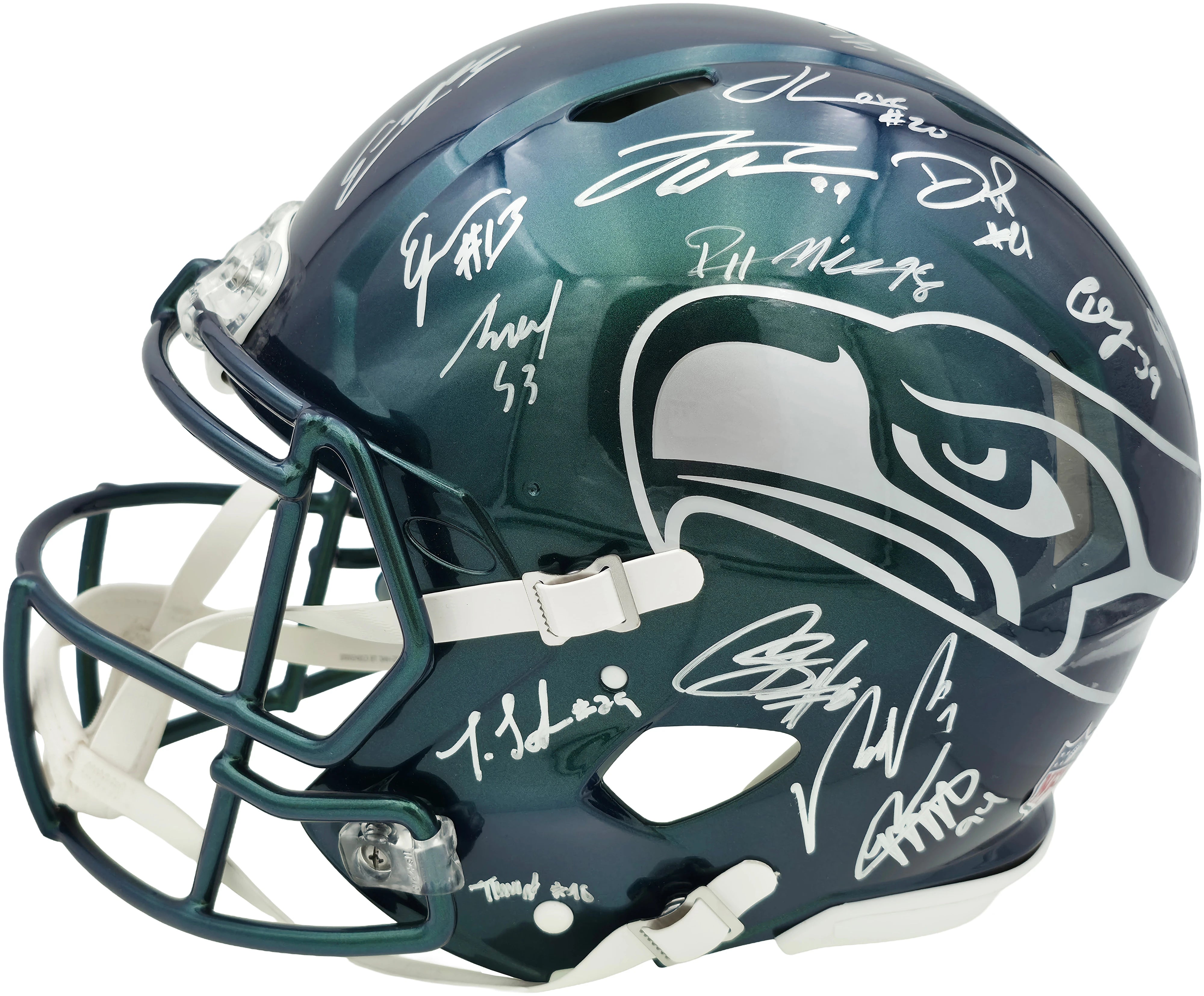 Seattle Seahawks Super Bowl LX Champions 28-Signature Autographed Rivalries Full Size Speed Authentic Helmet - Beckett & Fanatics Authenticated