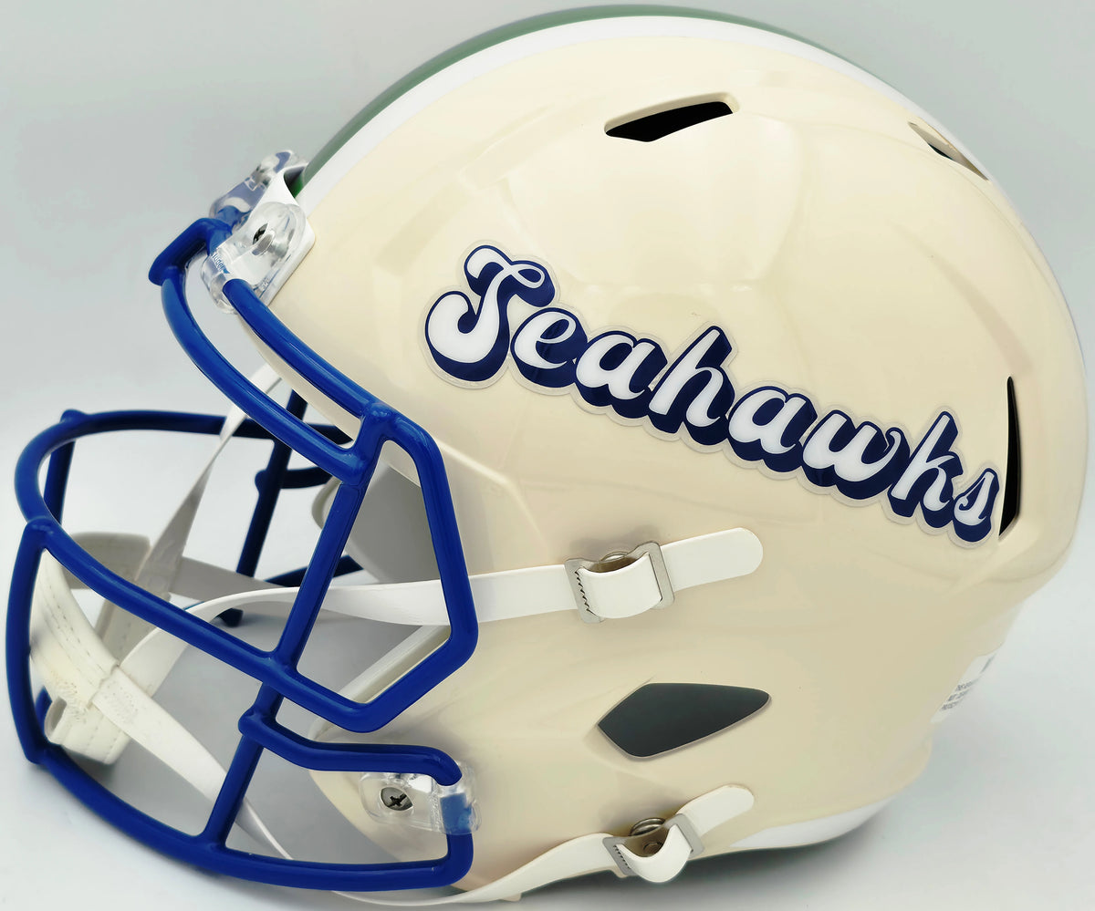 Jadarian Price Autographed Seattle Seahawks Cream Retro Full Size Speed Replica Helmet - Beckett BAS Authenticated