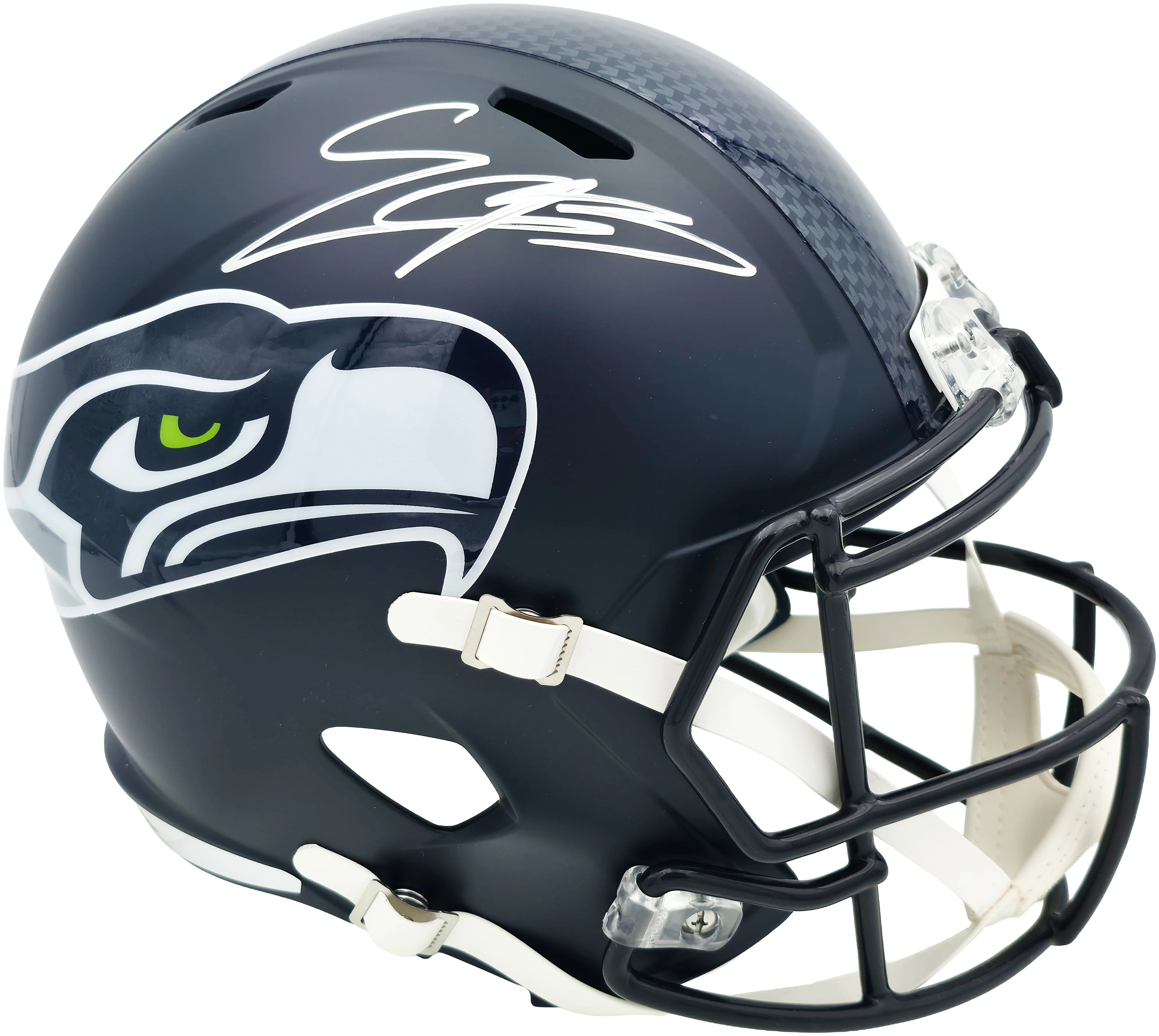 Nick Emmanwori Autographed Seattle Seahawks Blue Full Size Speed Replica Helmet - Beckett BAS Authenticated