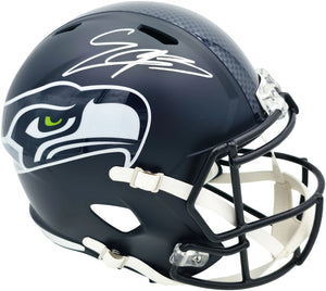 Nick Emmanwori Autographed Seattle Seahawks Blue Full Size Speed Replica Helmet - Beckett BAS Authenticated