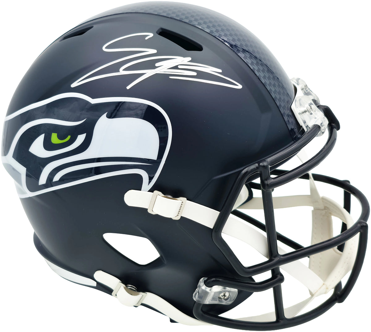 Nick Emmanwori Autographed Seattle Seahawks Blue Full Size Speed Replica Helmet - Beckett BAS Authenticated