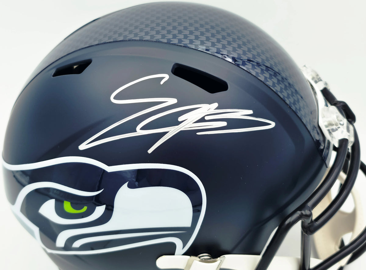 Nick Emmanwori Autographed Seattle Seahawks Blue Full Size Speed Replica Helmet - Beckett BAS Authenticated