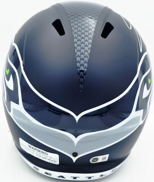 Nick Emmanwori Autographed Seattle Seahawks Blue Full Size Speed Replica Helmet - Beckett BAS Authenticated