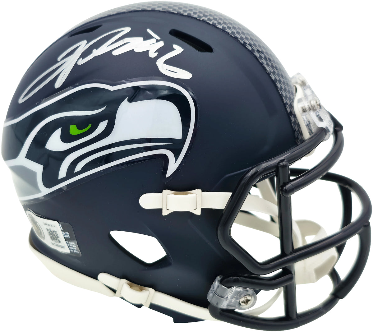Jadarian Price Autographed Seattle Seahawks Blue Speed Mini Helmet - Beckett BAS Authenticated