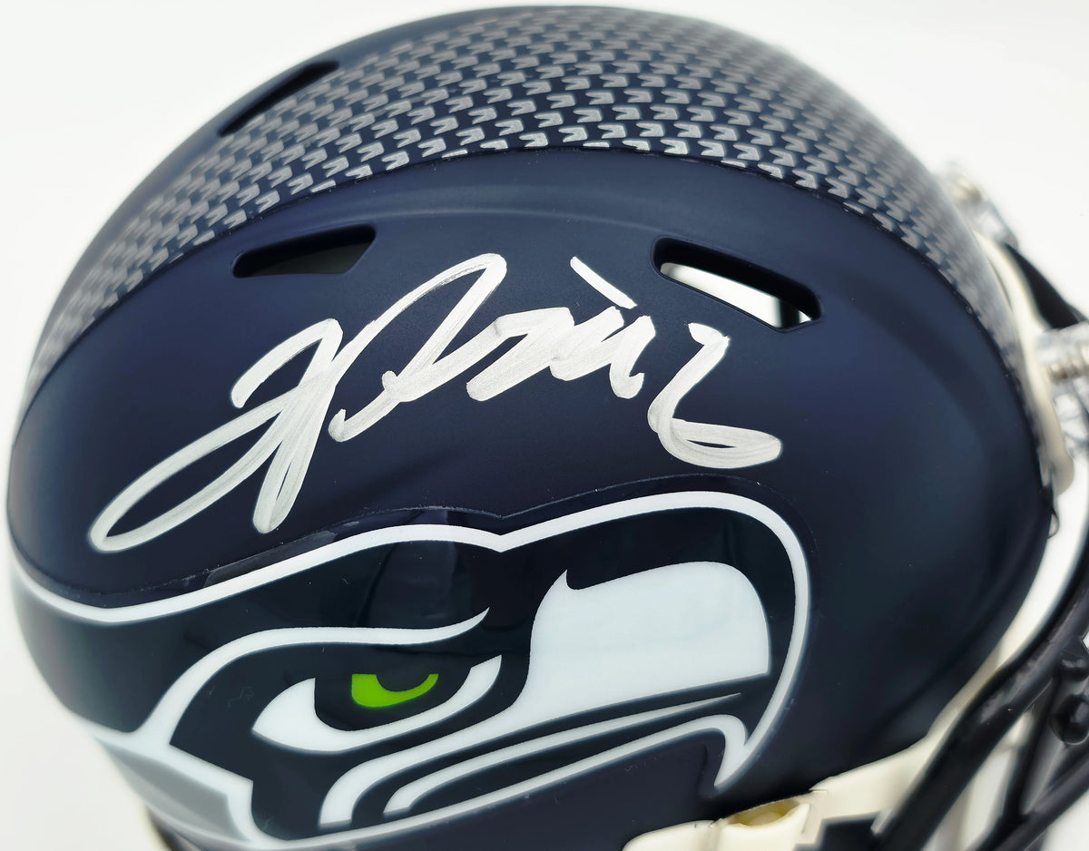 Jadarian Price Autographed Seattle Seahawks Blue Speed Mini Helmet - Beckett BAS Authenticated