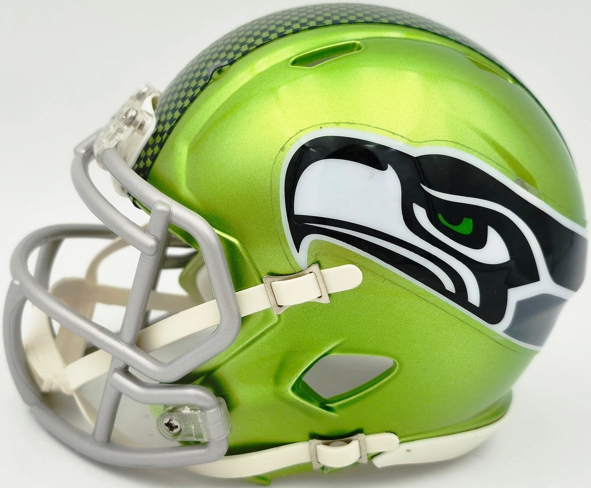 Jadarian Price Autographed Seattle Seahawks Flash Green Speed Mini Helmet - Beckett BAS Authenticated