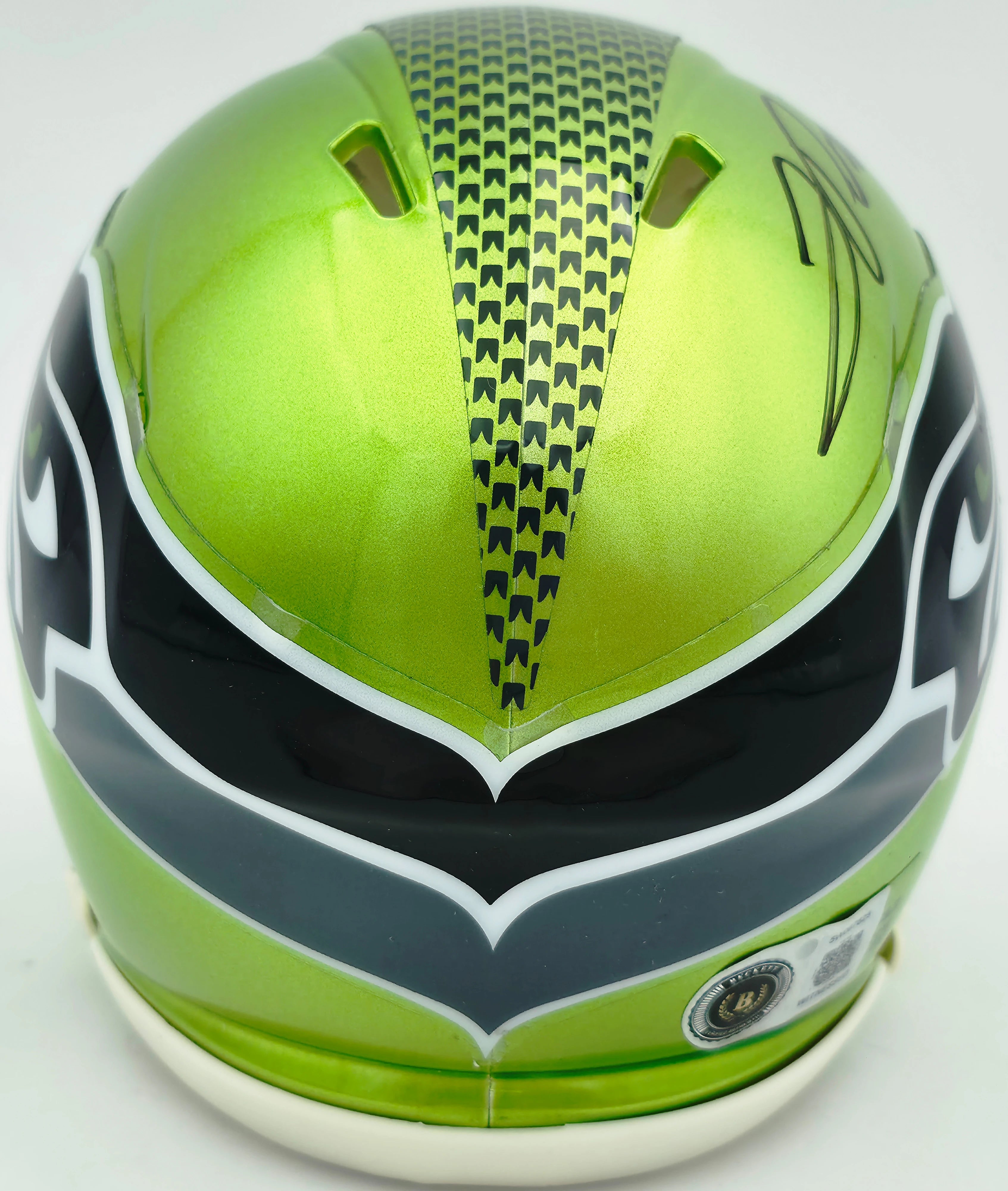 Jadarian Price Autographed Seattle Seahawks Flash Green Speed Mini Helmet - Beckett BAS Authenticated