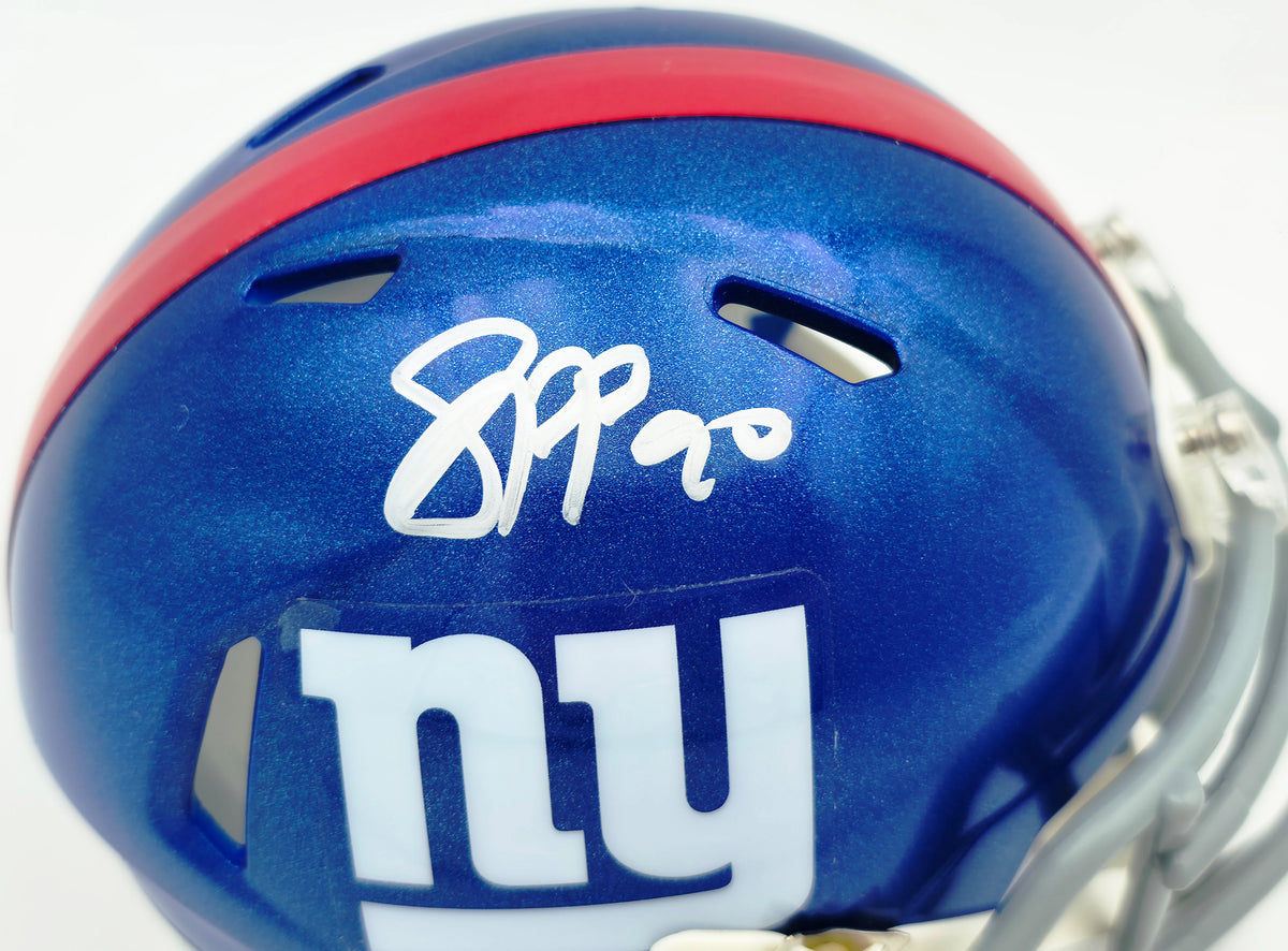 Jason Pierre-Paul Autographed New York Giants Blue Speed Mini Helmet - JSA Authenticated
