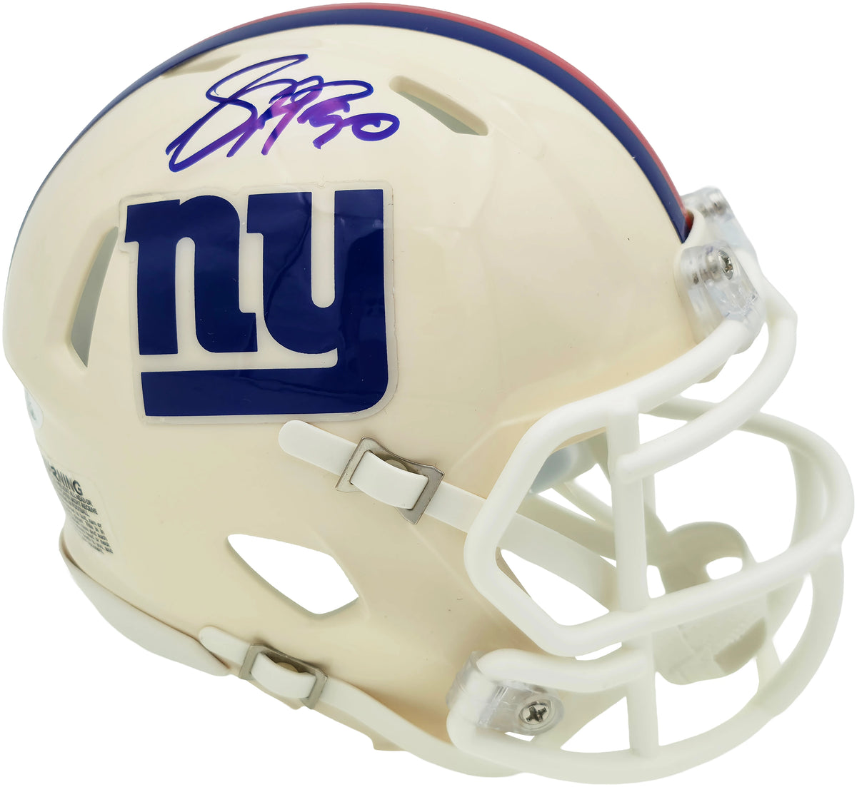 Jason Pierre-Paul Autographed New York Giants Cream Retro Speed Mini Helmet - JSA Authenticated