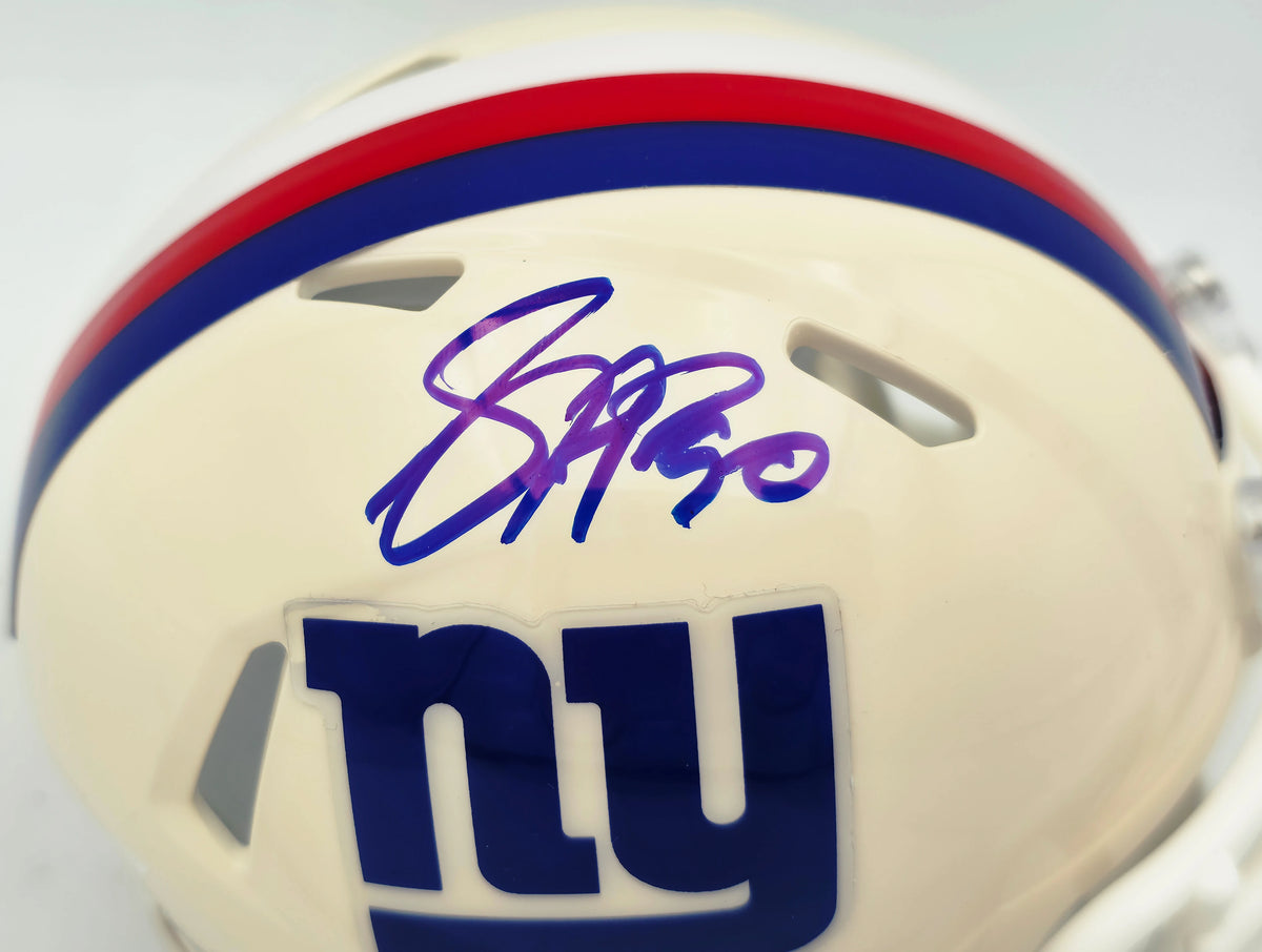 Jason Pierre-Paul Autographed New York Giants Cream Retro Speed Mini Helmet - JSA Authenticated