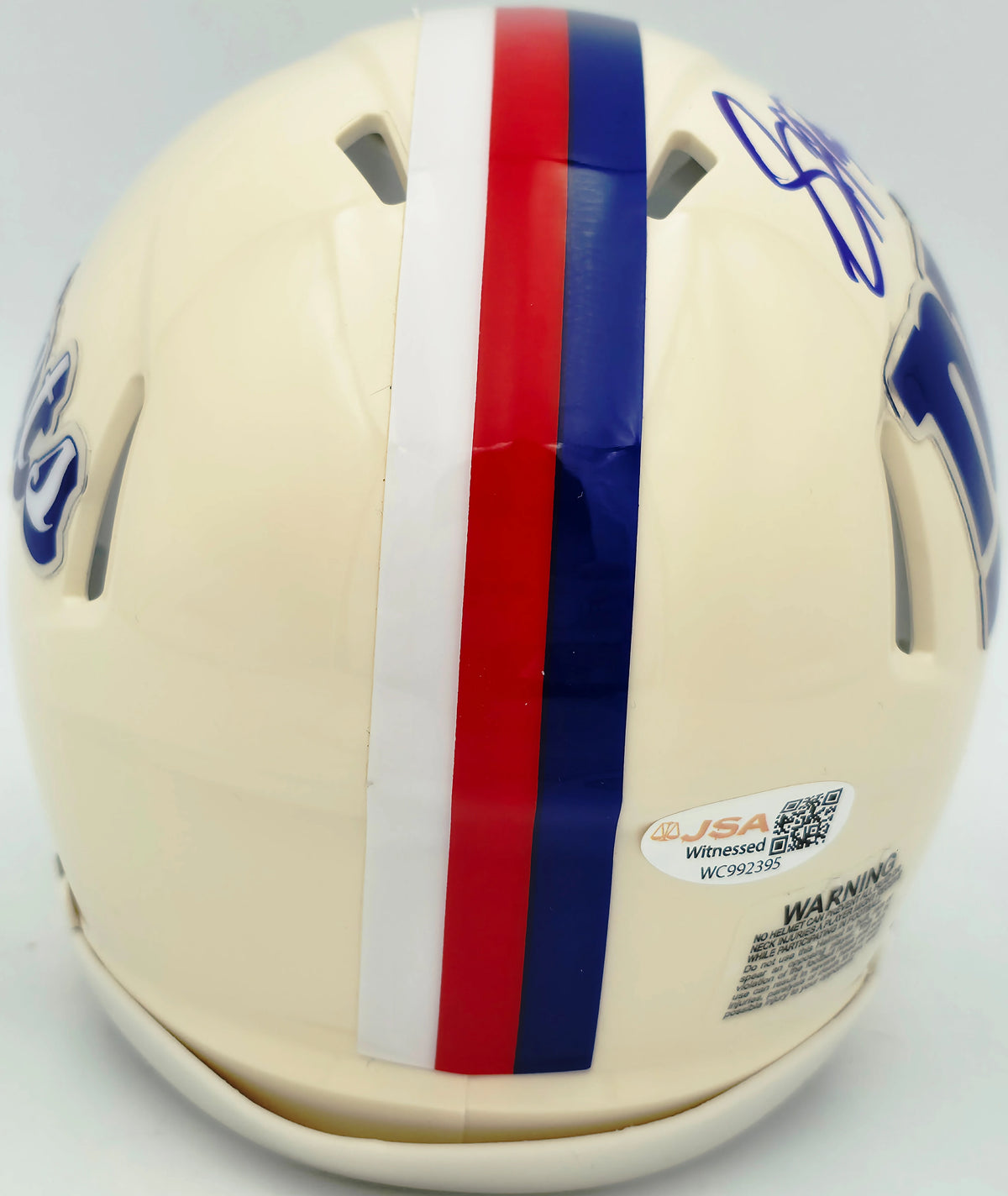Jason Pierre-Paul Autographed New York Giants Cream Retro Speed Mini Helmet - JSA Authenticated