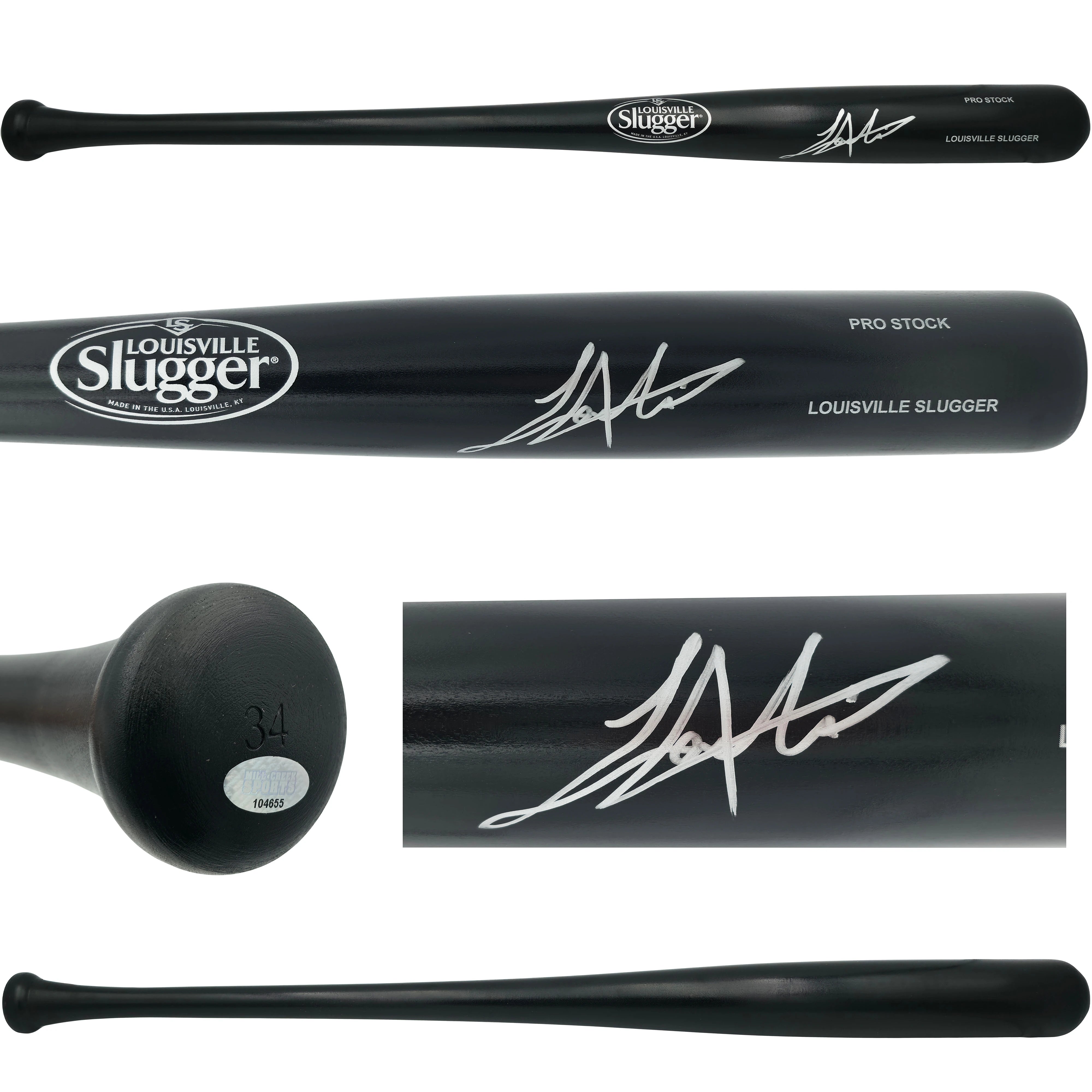 Lazaro Montes Autographed Black Louisville Slugger Pro Stock Bat Seattle Mariners 34-inch - MCS Hologram Authenticated!