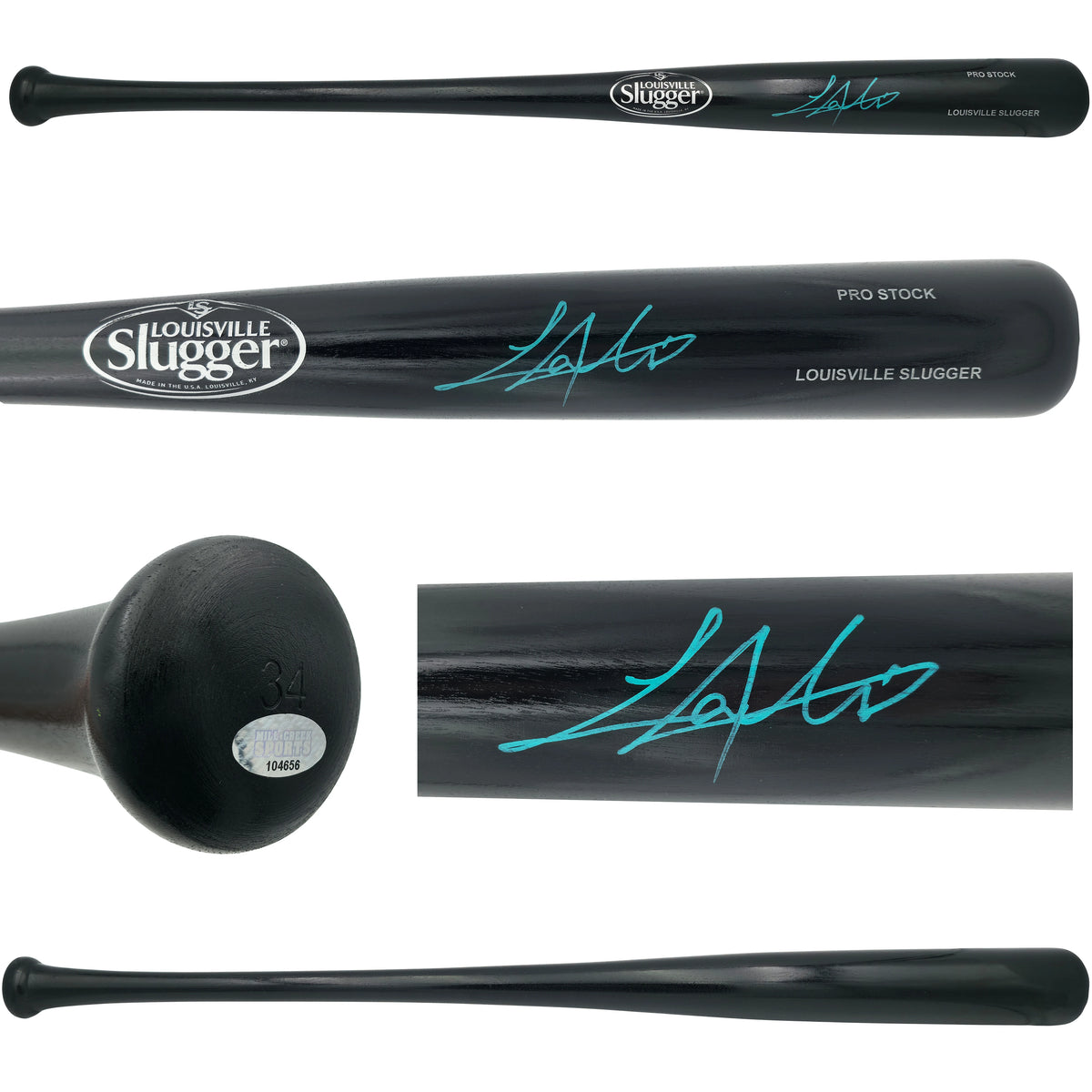 Lazaro Montes Autographed Black Louisville Slugger Pro Stock Bat Seattle Mariners 34-inch - MCS Hologram Authenticated