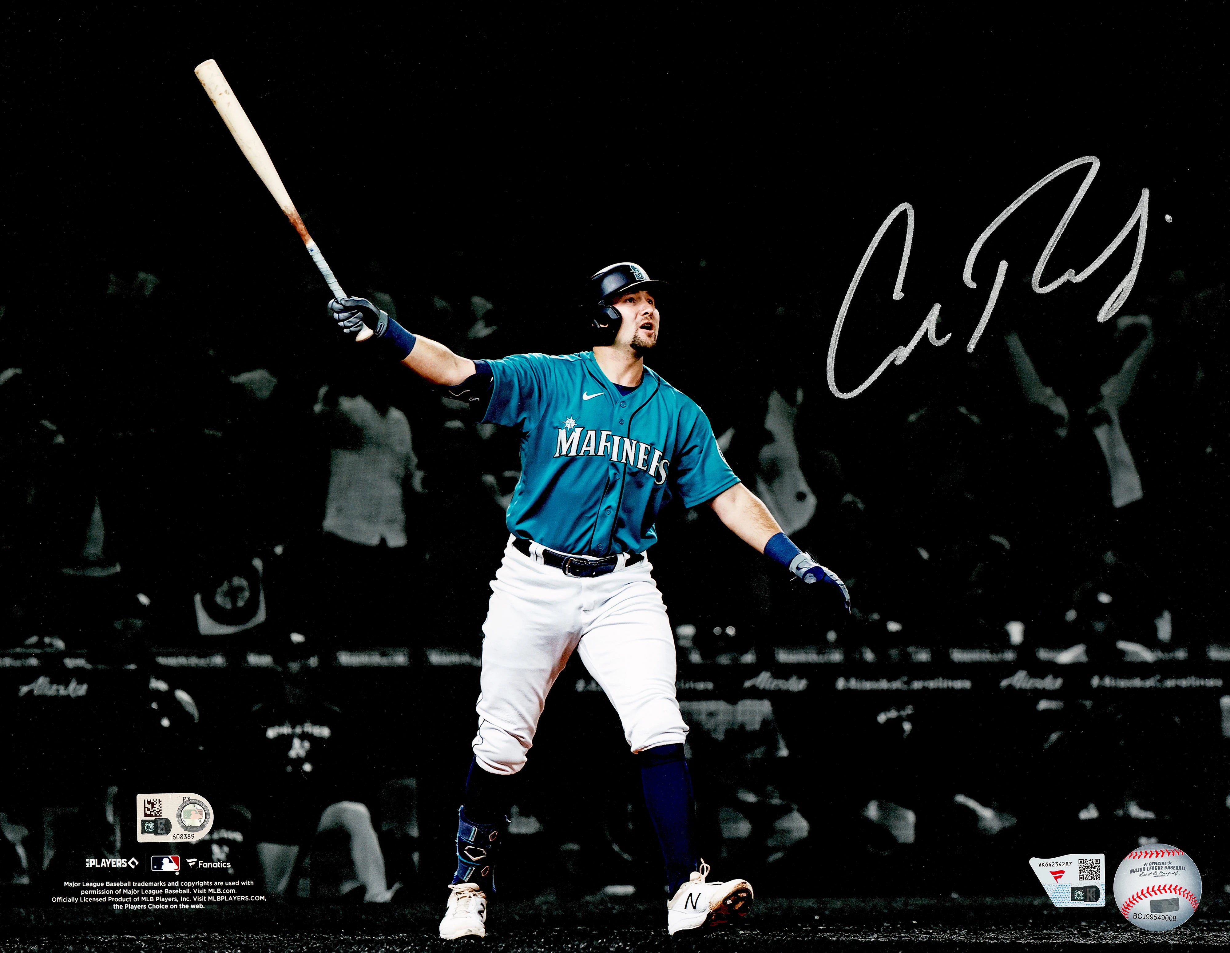 Cal Raleigh Autographed 11x14 Seattle Mariners Walk-Off Home Run Photo Fanatics MLB Holo
