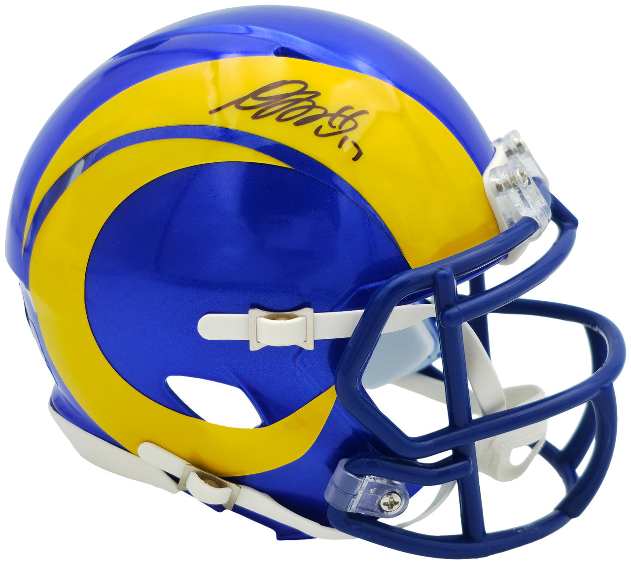 Davante Adams Signed Los Angeles Rams Blue Riddell Speed Mini Helmet – Beckett BAS Witness