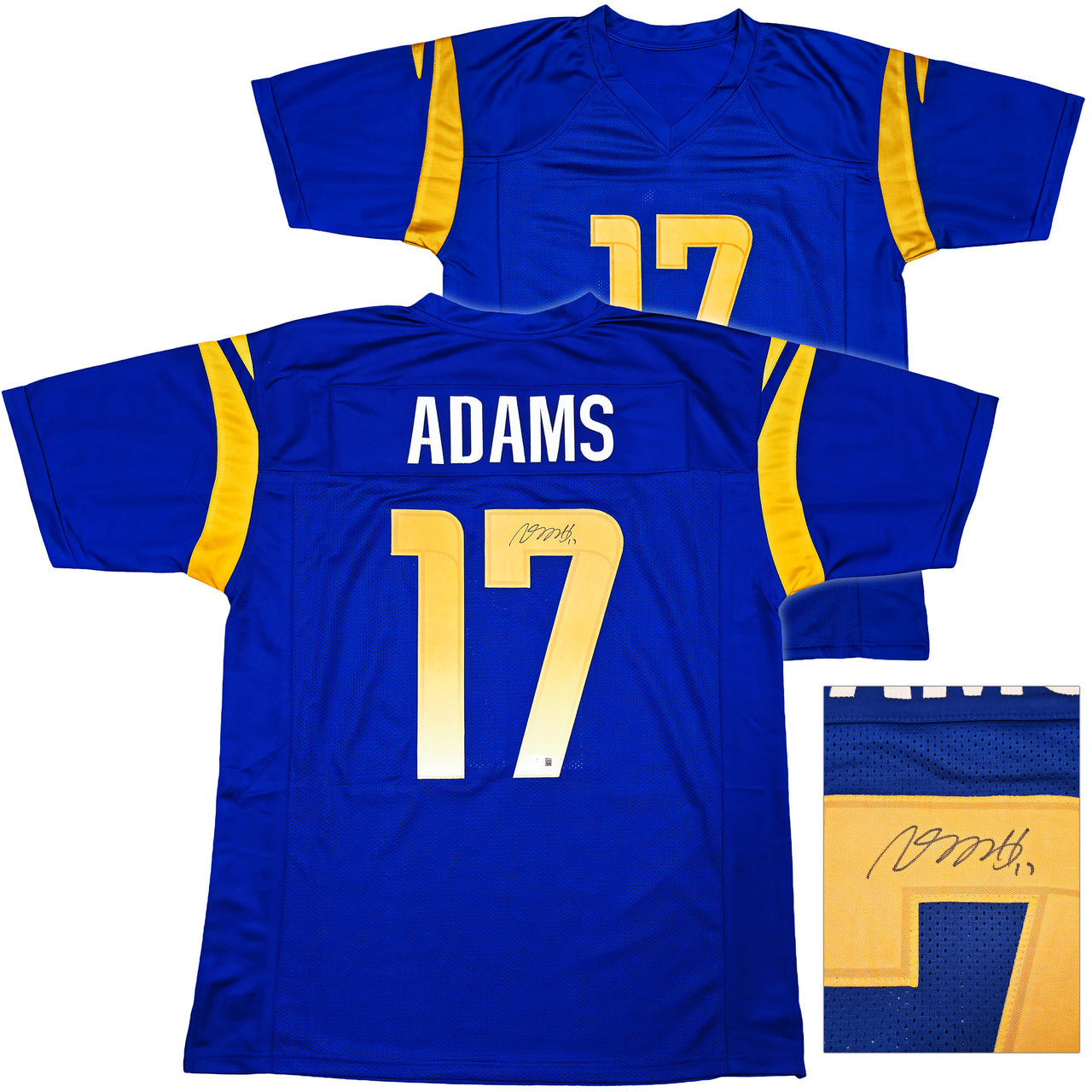 Davante Adams Signed Los Angeles Rams Blue Custom Football Jersey – Beckett BAS Witness