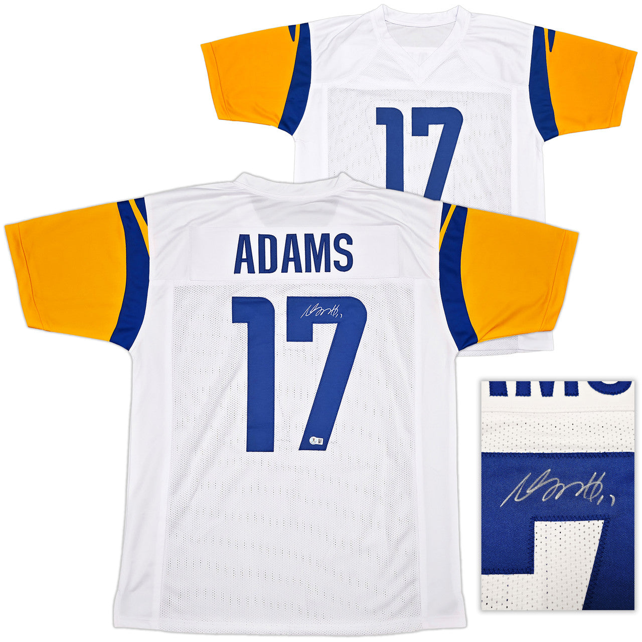 Davante Adams Signed Los Angeles Rams White Custom Football Jersey – Beckett BAS Witness